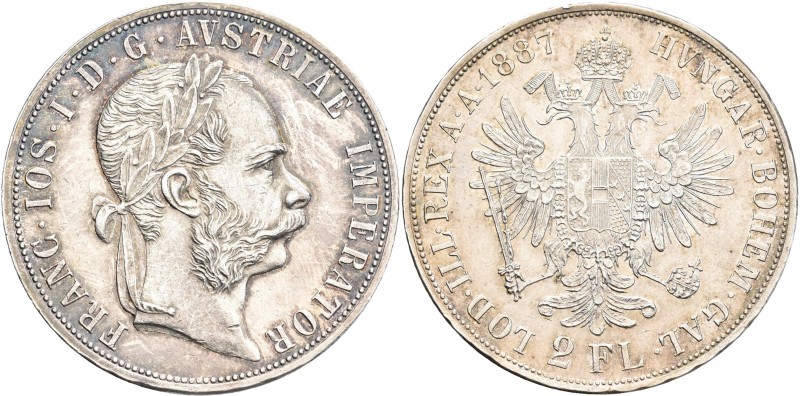 Haus Habsburg: Franz Joseph I. 1848-1916: 2 Gulden 1887 o. Mzz. (Wien). Davenpor...