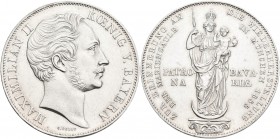 Bayern: Maximilian II. Joseph 1848-1864: Doppelgulden 1855, Mariengulden / Mariensäule, AKS 168, Jaeger 84, winzige Kratzer, fast vorzüglich.
 [diffe...