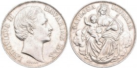 Bayern: Ludwig II. 1864-1886: Taler o.J. (1865, Madonnentaler). AKS 176, Jaeger 107. Winzige Randfehler, Katzer, sehr schön.
 [differenzbesteuert]