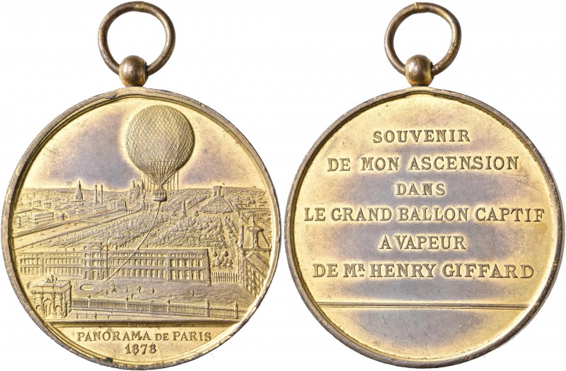 Medaillen alle Welt: Frankreich, Medaille 1878 von Charles Trotin, Aufstieg eine...