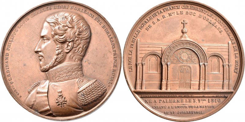 Medaillen alle Welt: Frankreich: Kupfer Medaille 1843 von Caque: Erster Jahresta...