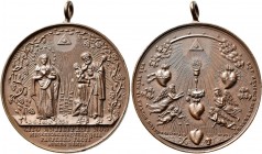 Medaillen alle Welt: Italien, Neapel: Bronzemedaille 1850 von Vincenzo Calicchio mit dem Motiv Heilige Familie. Jungfrau Maria, heilige Josef mit Jesu...