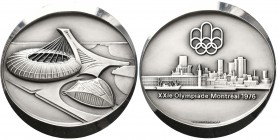 Medaillen alle Welt: Kanada, XXI. Olympiade 1976 Montreal: Offizielle Gedenkausgabe aus 925/1000 Silber (50 mm, 68,5g) hergestellt von Huguenin Schwei...