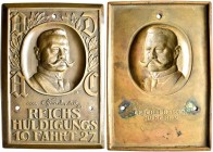 Medaillen Deutschland: Automobil: Einseitige ADAC Bronzegußplakette 1927 (Deschler & Sohn). ”Reichshuldigungsfahrt 1927”. Brustbild des Reichspräsiden...