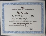 Medaillen Deutschland: Drittes Reich: Reichs-Sieger-Titel - Urkunde des Reichsverband für Deutsche Hundewesen, Ausstellung München 24./25. April 1937....