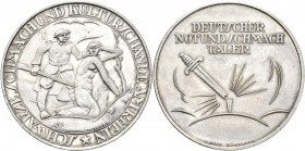 Medaillen Deutschland: Weimarer Republik: Medaille von Lauer Nürnberg o.J. (1923) Deutscher Not und Schmach Taler (Auf die Rheinlandbesetzung durch di...
