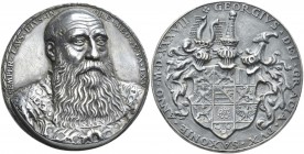 Medaillen Deutschland - Personen: Georg der Bärtige 1500-1539, Herzog von Sachsen. Bleimedaille 1537. Gussmodell von Christoph Weiditz. Hochreliefiges...