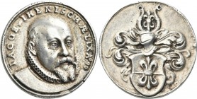 Medaillen Deutschland - Personen: Ihenisch, Jakob (auch Genisch, Iacob): Medaille 1599, auf den Kaufmann, geboren 1540. Brustbild Halbrechts, Umschrif...