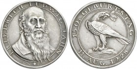 Medaillen Deutschland - Personen: Jahn, Friedrich Ludwig: Silbermedaille 1928 von Friedrich W. Hörnlein (Signatur F.H.) auf den 150. Geburtstag von Fr...
