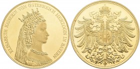 Medaillen Deutschland - Personen: Sissi: Moderne Goldmedaille o.J. Kaiserin Elisabeth von Österreich. Bekröntes Brustbild nach rechts, Umschrift ELISA...