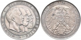 Medaillen Deutschland - Personen: Wilhelm I., Friedrich III. und Wilhelm II.: Medaille 1895 (Jubiläums Segenmünze) an die 25-Jährige Wiederkehr der Si...