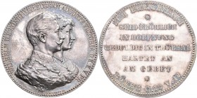 Medaillen Deutschland - Personen: Wilhelm II.: Silber Medaille o.J. (verliehen seit 1889) von E. Weigand Als Geschenk für Eheleute anlässlich ihrer Go...