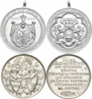 Medaillen Deutschland - Personen: Ysenburg, Bruno Fürst zu: Lot 2 Stück: Versilberte Bronzemedaille 1894 von Oertel auf die Silberhochzeit mit Bertha ...