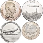 Medaillen Deutschland - Personen: Zeppelin, Ferdinand Graf von, Lot 3 Medaillen: 1924 von Holl, Z.R. III über Manhattan, Randpunze Halbmond 1000, Kais...