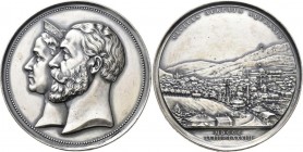 Medaillen Deutschland - Geographisch: Baden, Friedrich I., 1852-1907: Medaille 1883, Stempel von F. W. Kullrich, auf das 25jährige Jubiläum der Pferde...