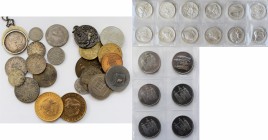 Alle Welt: Ein Album, ein paar lose Silbermünzen und Medaillen, dabei: Medaillen mit Tiermotiven (je ca. 20g 999er Silber, nummeriert), 5 CHF Münzen u...