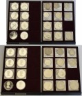 Alle Welt: Olympia: 2 Schuber mit 19 Münzen (überwiegend Silber) mit Sport Motiven / Olympiade. Dabei z.B. 20 CAD Calgary und Won Münzen aus Korea.
 ...