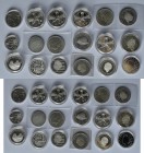 Niederländische Kolonien: Aruba, Antillen, Suriname, Sealand und Niederlande (plus 1x FR). 18 Silbermünzen, überwiegend aus PP, diverse Anlässe. Ca. ½...