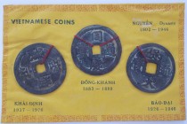 Vietnam: Lot 3 Cash Münzen der Nguyen Dynasty 1802-1946. Durchmesser je ca. 4,8 cm. Nicht näher bestimmt, vermutlich Touristen Souvenirs. Gekauft wie ...