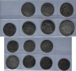 Spanien: kleines Lot mit 6 x 2 Reales von Philipp V, Carlos II und II. u.a. sowie 1 x 1 Escudo 1867 von Isabella. (7 Stück)
 [differenzbesteuert]