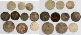Altdeutschland und RDR bis 1800: Süddeutschland: Lot 10 diverse Kleinmünzen, nicht näher bestimmt, dabei: Augsburg, Bamberg, Eichstätt, Isny, Nürnberg...
