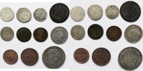 Haus Habsburg: Lot 11 diverse Münzen, dabei 3 und 15 Kreuzer von Leopold, Oord von Maria Theresia, 5 Kronen 1900 von Franz Joseph und Weitere.
 [diff...