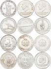 Weimarer Republik: Lot 6 Münzen: 3 Reichsmark 1923 J Rheinlande (J. 321), 1929 D + G Lessing (J. 335), 1929 G Schwurhand (J. 340), 1930 A Zeppelin (J....