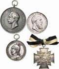 Medaillen Deutschland: Lot 5 Schützenmedaillen, Cüstrin (Küstrin): Silbernes Kreuz am Band, ”Gründungsfeier Neumährisches Bundesschiessen Cüstrin 1926...
