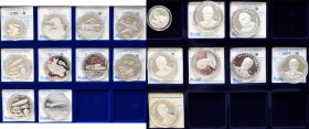 Medaillen Deutschland: Bundeskanzler und Sternstunden der Luftfahrt: 2 Kassetten mit ins. 18 Silbermünzen zu diesen zwei Anlässen.
 [differenzbesteue...