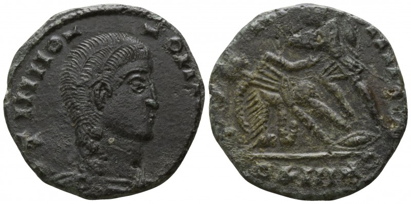 Imitation of Constantine AD 318. Imitating Siscia
Follis Æ

20mm., 3,93g.

...