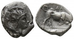 Lucania. Thourioi circa 400-350 BC. Diobol AR