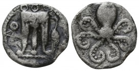 Bruttium. Kroton 525-425 BC. Triobol AR