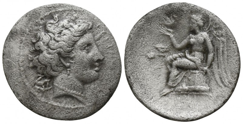 Bruttium. Terina circa 300 BC.
1/3 Nomos AR

16mm., 2,14g.

[ΤΕΡΙΝΑΙΩΝ]; he...