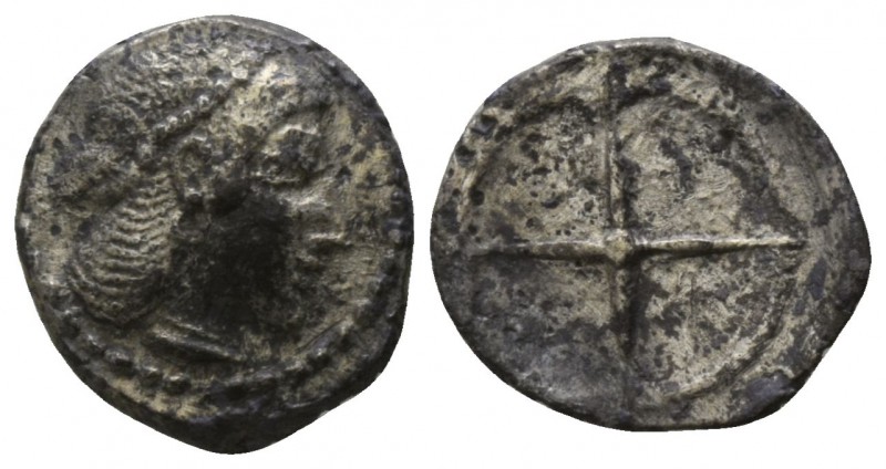 Sicily. Syracuse. Hieron I. 478-466 BC.
Litra AR

9mm., 0,56g.

Diademed he...
