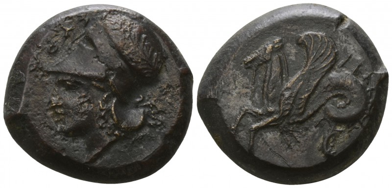 Sicily. Syracuse. Dionysios I. 405-367 BC.
Litra Æ

19mm., 8,02g.

ΣΥΡΑ; he...