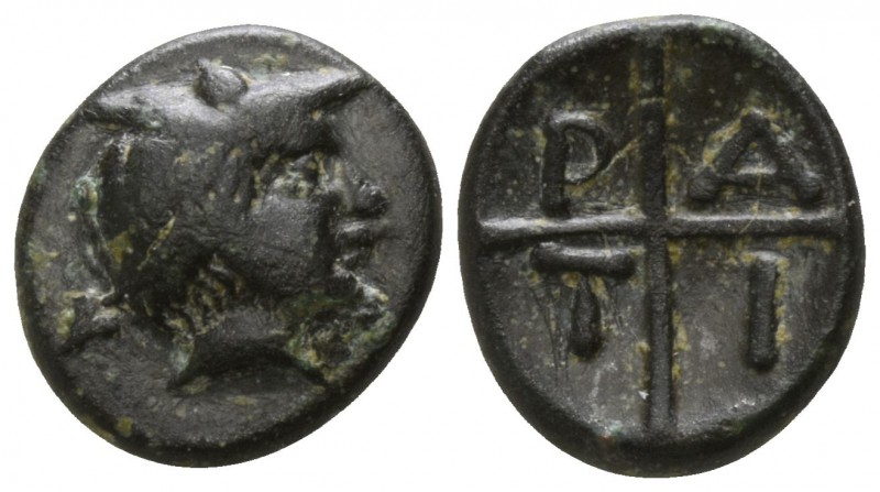 Macedon. Tragilos circa 400-380 BC.
Bronze Æ

10mm., 1,13g.

Head of farmer...