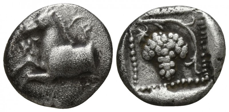 Thrace. Maroneia circa 398-386 BC.
Trihemiobol AR

10mm., 1,31g.

M-P; fore...