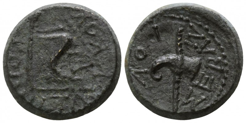 Kings of Thrace. Rhoemetalkes I 11 BC-12 AD.
Bronze Æ

13mm., 2,48g.

ΡOIM-...