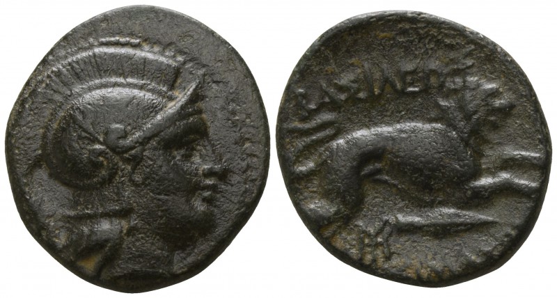 Kings of Thrace. Uncertain mint. Lysimachos 305-281 BC.
Bronze Æ

20mm., 4,29...