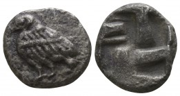 Thraco Macedonian Region. Uncertain mint (or possibly Troas, Kebren). circa 550-450 BC. Obol AR