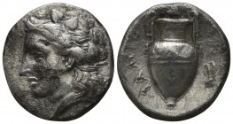 Thessaly. Lamia 400-350 BC. Hemidrachm AR