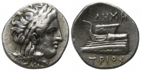 Bithynia. Kios . ΔΗΜΗΤΡΙΟΣ, magistrate 350-300 BC. Hemidrachm AR