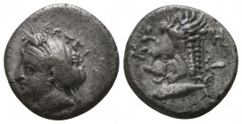Mysia. Kyzikos circa 390-340 BC. Diobol AR