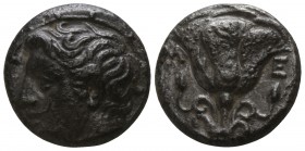 Mysia. Lampsakos circa 350-300 BC. Pseudo-Rhodian type, Memnon of Rhodes. . Drachm AR