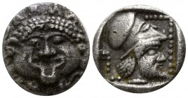 Lesbos. Methymna  circa 480-460 BC. Diobol AR