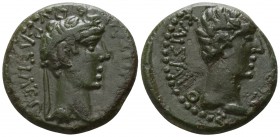 Kings of Thrace. . Rhoemetalkes I with Augustus 11 BC-12 AD. Bronze Æ