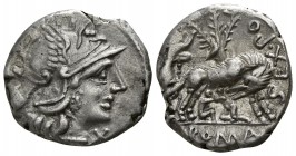 Sex. Pompeius Fostlus.  137 BC. Rome. Denar AR