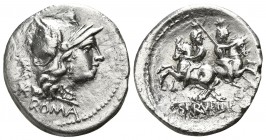 C. Servilius M.f.  136 BC. Rome. Denar AR