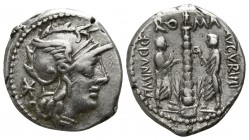 Ti. Minucius C.f. Augurinus.  134 BC. Rome. Denar AR