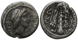 Q. Sicinius and C. Coponius 49 BC. Military mint travelling with Pompey. Denar AR